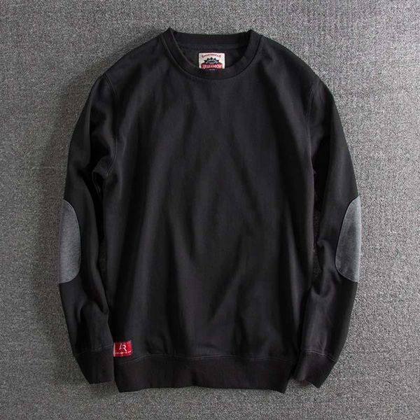 2019 fall and winter new pure cotton pure colour patch stitching men's round-collar long-sleeved guard clothes hoodies plus coat, Black
2019 fall and winter new pure cotton pure colour patch stitching men's round-collar long-sleeved guard clothes hoodies plus coat, Black