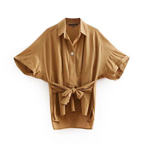 2021 new autumn essential type bouse short sleeve adjustable single belt band shirt women hlio, White
2021 new autumn essential type bouse short sleeve adjustable single belt band shirt women hlio, White