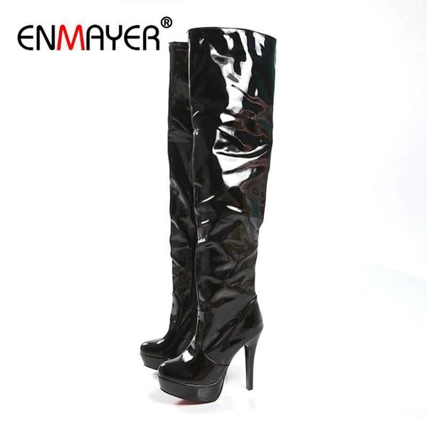boots enmayer over-the-knee motorcycle super high thin heels zip nightclub show patent leather stiletto platform knee high1, Black
boots enmayer over-the-knee motorcycle super high thin heels zip nightclub show patent leather stiletto platform knee high1, Black