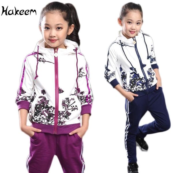clothing set girls clothes jacket floral zipper kids hoodies+pants kids tracksuit for girls clothing sets sport suit y200325, White 
clothing set girls clothes jacket floral zipper kids hoodies+pants kids tracksuit for girls clothing sets sport suit y200325, White