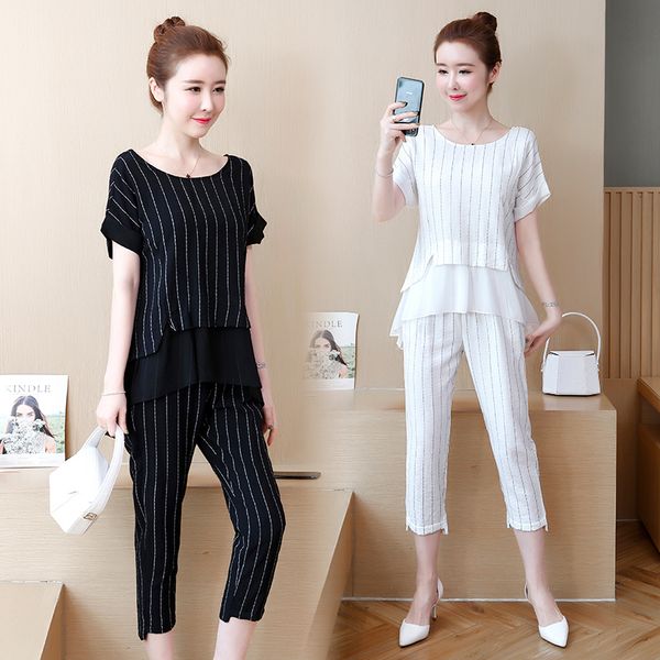 womens large plus size stripe clothes define superior pants summer shirt 2 sets of fat suits h5pe, White
womens large plus size stripe clothes define superior pants summer shirt 2 sets of fat suits h5pe, White