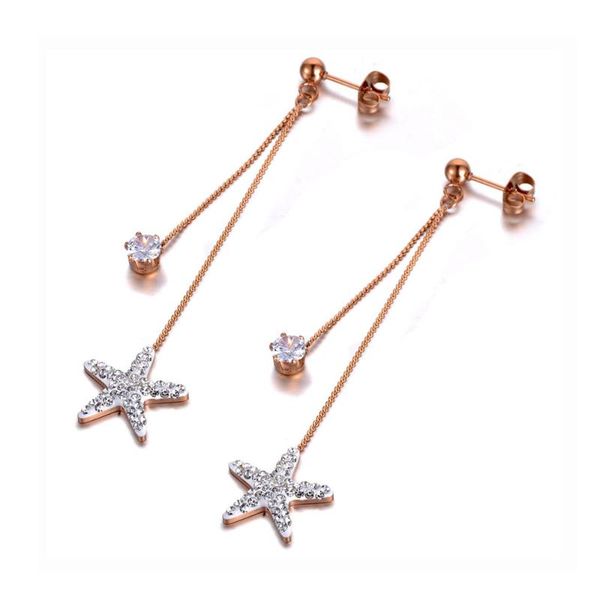 Trendy Bohemia Stainless Steel Rhinestone Star Tassel Earrings For Women Girl CZ Crystal Dangle Earring Jewelry E19301, Silver
Trendy Bohemia Stainless Steel Rhinestone Star Tassel Earrings For Women Girl CZ Crystal Dangle Earring Jewelry E19301, Silver