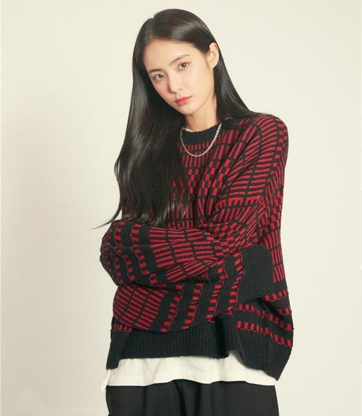 autumn sweater women commuter style sweater vintage checkered loose round neck knitted fashion striped1, White;black
autumn sweater women commuter style sweater vintage checkered loose round neck knitted fashion striped1, White;black