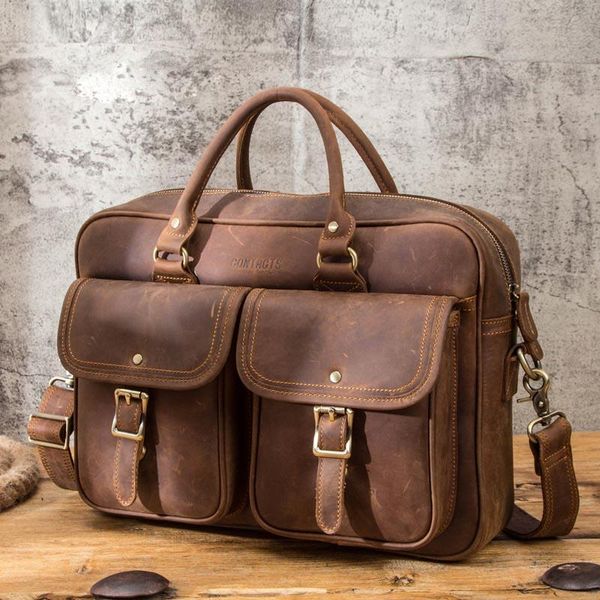 crazy horse genuine leather briefcase vintage lapbag for 14/15.6 inch computer notebook office men women business work bags
crazy horse genuine leather briefcase vintage lapbag for 14/15.6 inch computer notebook office men women business work bags