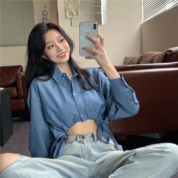 plus size fashion brand korean spring fall style loose shirts women's clothing bf blouses ladies drawstring crop streetwear, White
plus size fashion brand korean spring fall style loose shirts women's clothing bf blouses ladies drawstring crop streetwear, White