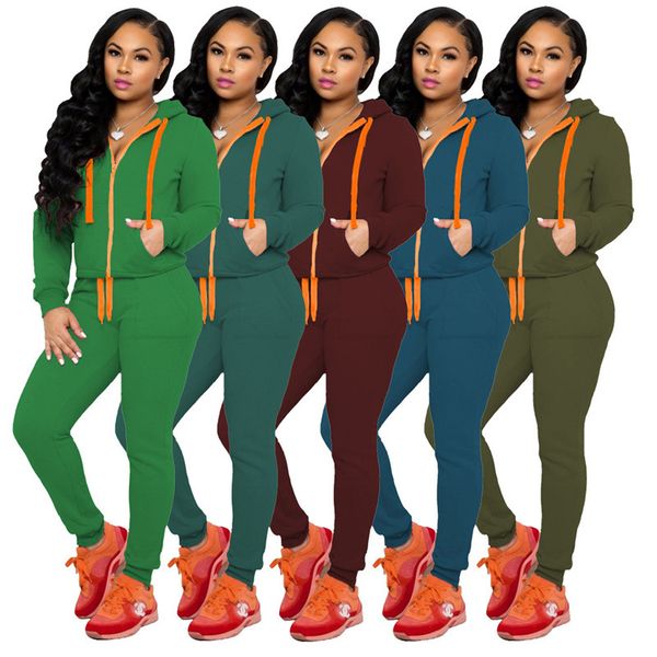 women tracksuit long sleeve zipper coat + leggings pants 2pcs outfits solid color hooded hoodies legging pants trousers suit e120903, White
women tracksuit long sleeve zipper coat + leggings pants 2pcs outfits solid color hooded hoodies legging pants trousers suit e120903, White