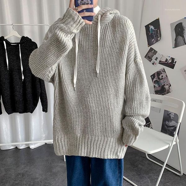 men's sweaters winter hooded sweater men's warm fashion casual knitted pullover men wild loose korean knitting mens clothes -2xl1, White;black
men's sweaters winter hooded sweater men's warm fashion casual knitted pullover men wild loose korean knitting mens clothes -2xl1, White;black