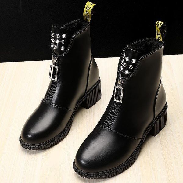 autumn and winter 2020 fashion women boots style front zipper round toe ladies casual thick heel retro, Black
autumn and winter 2020 fashion women boots style front zipper round toe ladies casual thick heel retro, Black