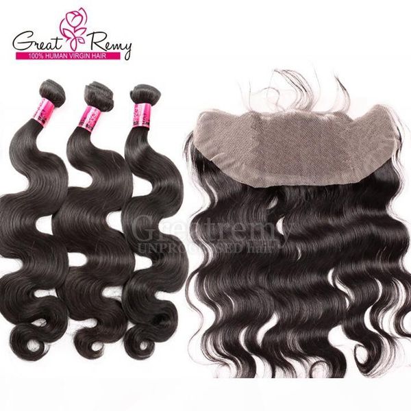 greatremy 8a malaysian lace frontal closure 13x4 middle 3 part with body wave unprocessed human hair weave bundles, Black
greatremy 8a malaysian lace frontal closure 13x4 middle 3 part with body wave unprocessed human hair weave bundles, Black