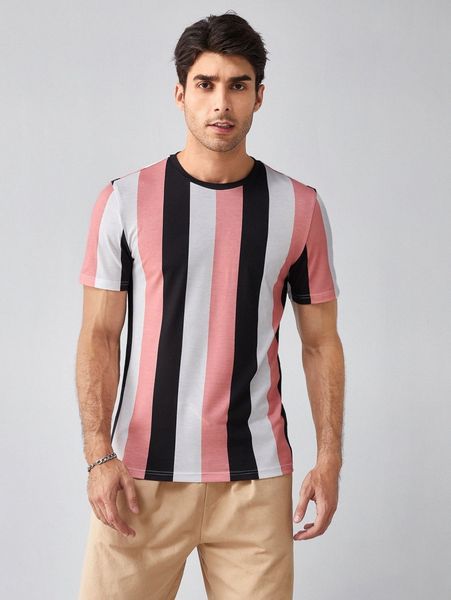 men striped tee w4nj#, White;black