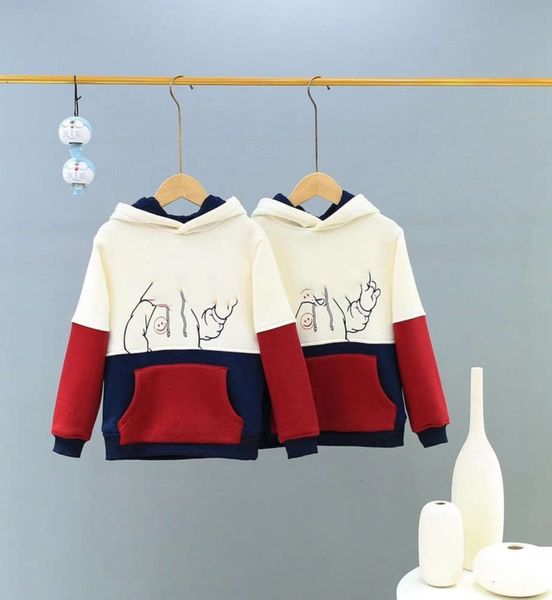 children's y12113 and 2020 hooded winter new plush korean pullover, Black