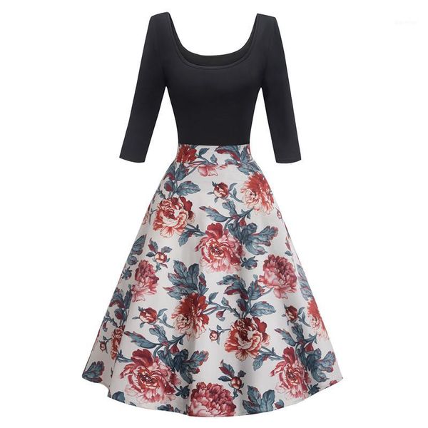 dress women 2020 new vintage floral printed square collar ladies dresses autumn three quarters sleeve backless vestidos1, Black;gray
dress women 2020 new vintage floral printed square collar ladies dresses autumn three quarters sleeve backless vestidos1, Black;gray