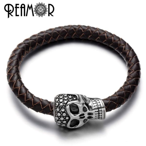 charm bracelets reamor genuine leather & bangles men 316l stainless steel decoration magnetic clasp jewelry, Golden;silver
charm bracelets reamor genuine leather & bangles men 316l stainless steel decoration magnetic clasp jewelry, Golden;silver