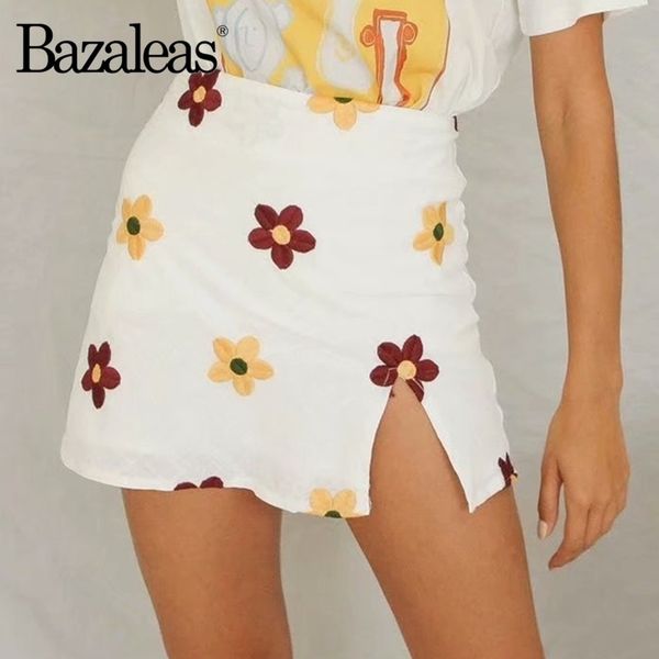 bazaleas vintage split women skirts chic flowered embroidery a line mini skirt casual white short skirts y200326, Black
bazaleas vintage split women skirts chic flowered embroidery a line mini skirt casual white short skirts y200326, Black