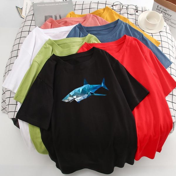 fun abstract shark print cool short sleeve t-shirt female comfortable breathable hipster o-neck large size tshirt, White
fun abstract shark print cool short sleeve t-shirt female comfortable breathable hipster o-neck large size tshirt, White