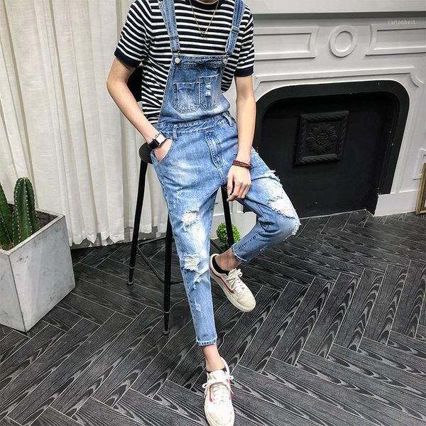 men's jeans summer mens bib overalls fashion slim ankle length denim super handsome youthful jumpsuit, Blue
men's jeans summer mens bib overalls fashion slim ankle length denim super handsome youthful jumpsuit, Blue