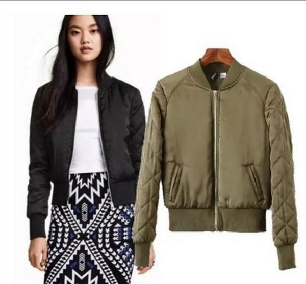 women basic coats quilting cotton bomber jacket women quilted zipper casual padded outwear vintage zip up biker coat stylish, Black;brown
women basic coats quilting cotton bomber jacket women quilted zipper casual padded outwear vintage zip up biker coat stylish, Black;brown
