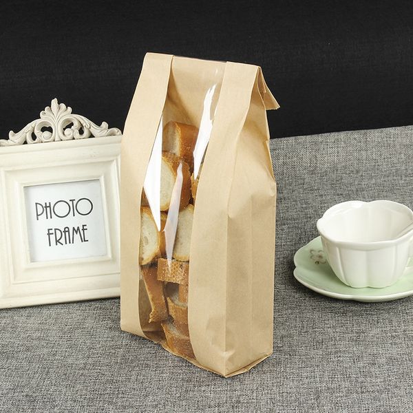 Eco-friendly Kraft Paper Bags Small Gift Bags Sandwich Bread Party Wedding Supplies Wrapping Gift Takeout Paper Bags