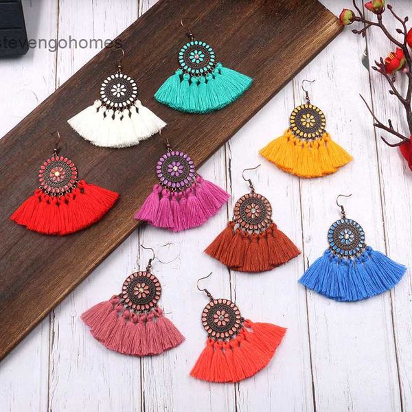 winter sunflower tassel autumn girl net red temperament earrings, Golden