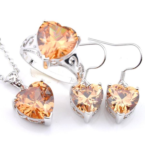 luckyshine mix 3pcs/lot engagement heart necklace earrings ring set cubic zirconia gems 925 sterling women fashion wedding jewelry new rmqf, Slivery;golden
luckyshine mix 3pcs/lot engagement heart necklace earrings ring set cubic zirconia gems 925 sterling women fashion wedding jewelry new rmqf, Slivery;golden