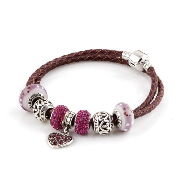 charm bracelets summer style purple beads genuine leather bracelet chain fit for charms diy metal alloy glass european big hole, Golden;silver
charm bracelets summer style purple beads genuine leather bracelet chain fit for charms diy metal alloy glass european big hole, Golden;silver