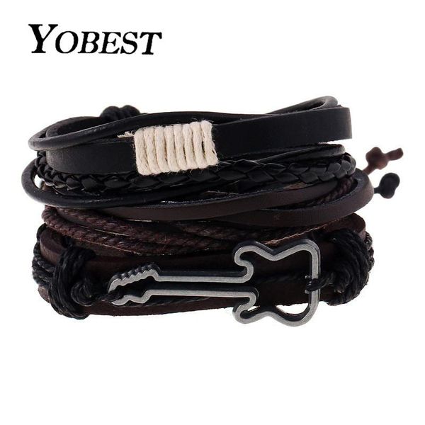 yofashion accessories rope guitar charm black leather bracelets&bangles multilayer braided wristband bracelet men, Golden;silver
yofashion accessories rope guitar charm black leather bracelets&bangles multilayer braided wristband bracelet men, Golden;silver