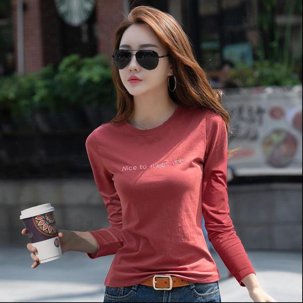 new female t shirt long sleeve cotton t shirt lady winter tee print basic tshirt plus size casual t shirts for, White
new female t shirt long sleeve cotton t shirt lady winter tee print basic tshirt plus size casual t shirts for, White