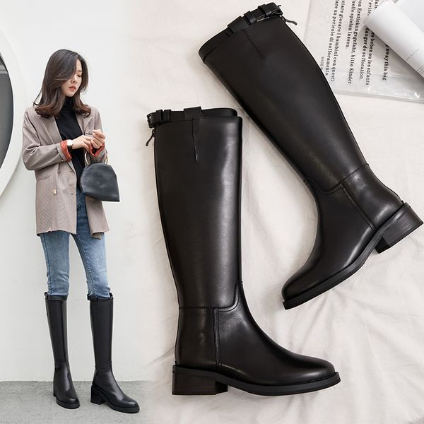 knee-boots woman high leather genuine european and american handmade fashion women long women's boots back zipper k7m9, Black
knee-boots woman high leather genuine european and american handmade fashion women long women's boots back zipper k7m9, Black