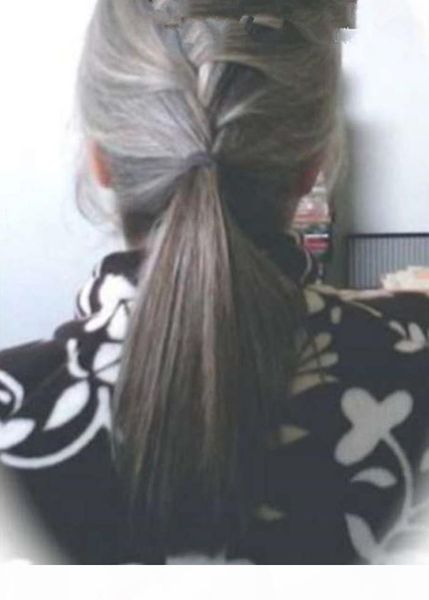 silver brown salt and pepper grey clip on ponytail extension short wraps clip in silver grey straight ponytail hairpiece unprocessed 120g, Black
silver brown salt and pepper grey clip on ponytail extension short wraps clip in silver grey straight ponytail hairpiece unprocessed 120g, Black