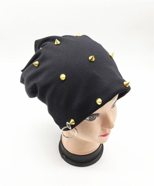 Women adult personality punk beanies caps Baggy Polyester rivets hip hop skullies gorras Skullcap for riding, Blue;gray
Women adult personality punk beanies caps Baggy Polyester rivets hip hop skullies gorras Skullcap for riding, Blue;gray