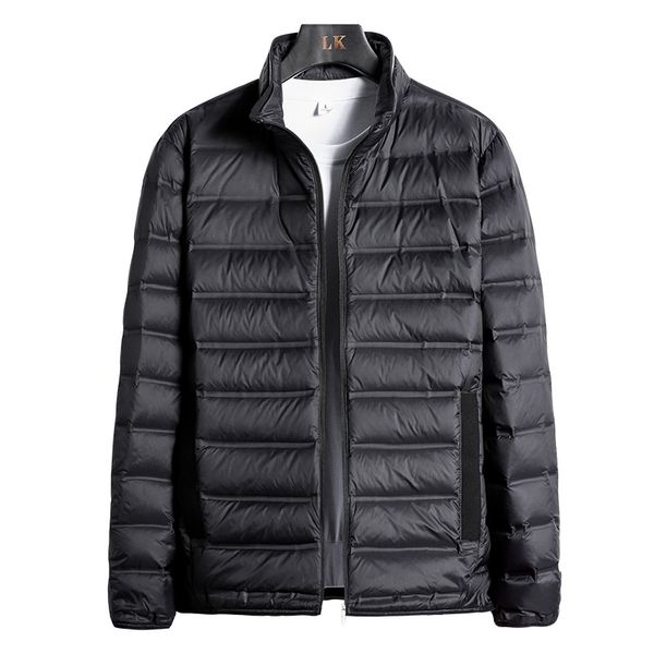 men's new winter lightweight down jacket plus extra size solid color youth standing collar sports coat, Black
men's new winter lightweight down jacket plus extra size solid color youth standing collar sports coat, Black