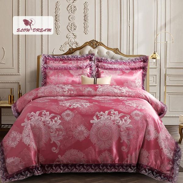 bedding sets slowdream red set bed linen home textiles jacquard luxury fitted sheet mattress cover lace double bedclothes
bedding sets slowdream red set bed linen home textiles jacquard luxury fitted sheet mattress cover lace double bedclothes