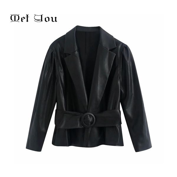 women's leather & faux 2021 spring and autumn black belted pu blazer casual fashion retro long sleeve lapel short met117
women's leather & faux 2021 spring and autumn black belted pu blazer casual fashion retro long sleeve lapel short met117