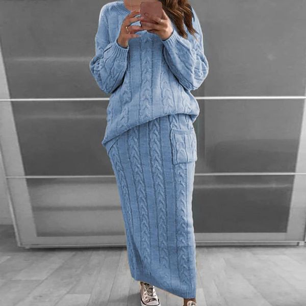 ladies autumn and winter dress suit sweater women long-sleeved knitted round neck pullover sweaters two-piece suit dress femme, Black;gray
ladies autumn and winter dress suit sweater women long-sleeved knitted round neck pullover sweaters two-piece suit dress femme, Black;gray