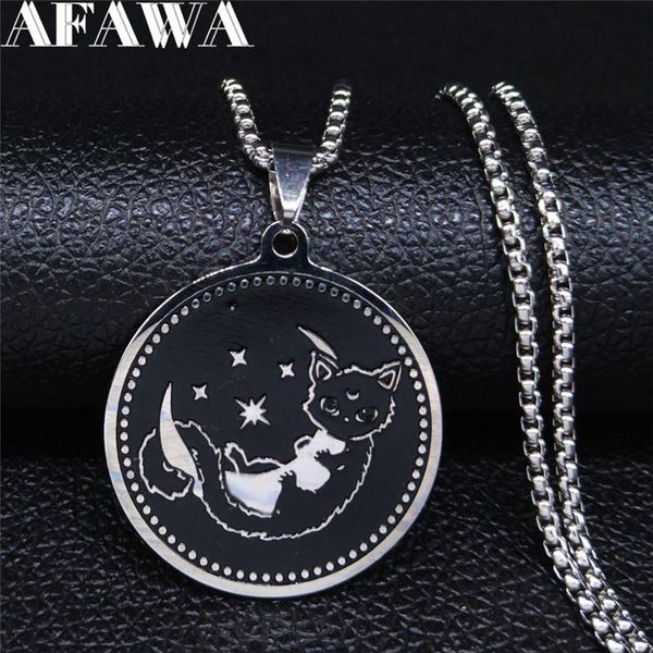 pendant necklaces afawa moon and cat stainless steel statement necklace for women silver color chain jewelry cadenas mujer n3294s02
pendant necklaces afawa moon and cat stainless steel statement necklace for women silver color chain jewelry cadenas mujer n3294s02