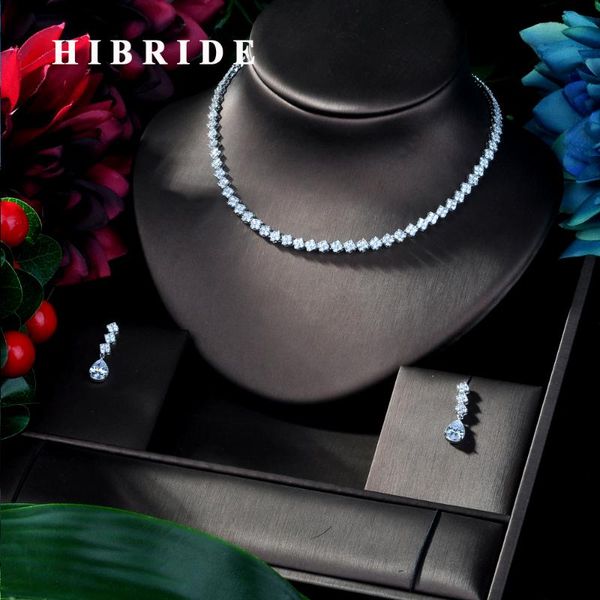 hibride stunning big carat round cz crystal necklace and earrings luxury bridal party jewelry set for wedding evening n-288, Silver
hibride stunning big carat round cz crystal necklace and earrings luxury bridal party jewelry set for wedding evening n-288, Silver