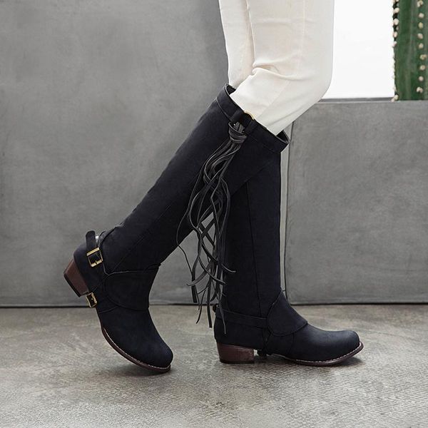 boots mkkhou knee-length women winter simple round head thick heel short plush warm leather tassels large size 34-48, Black
boots mkkhou knee-length women winter simple round head thick heel short plush warm leather tassels large size 34-48, Black
