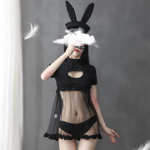 underwear mn small chest hollow love chiffon passion nurse uniform mesh transparent rabbit girl pajamas, Red;black
underwear mn small chest hollow love chiffon passion nurse uniform mesh transparent rabbit girl pajamas, Red;black