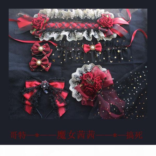 gothic style handmade black red hairband hair ribbon necktie hairpin necklace neckband sleeves bow lolita original design
gothic style handmade black red hairband hair ribbon necktie hairpin necklace neckband sleeves bow lolita original design