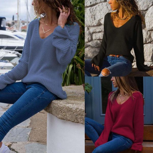 2020 v neck thin knitted sweater loose casual autumn winter women pullover black red blue female solid easy to match1, White;black
2020 v neck thin knitted sweater loose casual autumn winter women pullover black red blue female solid easy to match1, White;black