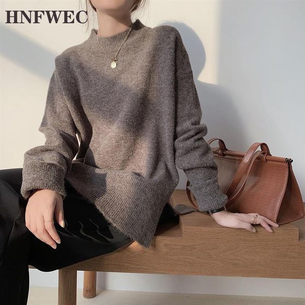 women's sweaters 2021 autumn winter knitwear warm pullover korean solid oversize split minimalist elegant jumpers v794, White;black
women's sweaters 2021 autumn winter knitwear warm pullover korean solid oversize split minimalist elegant jumpers v794, White;black
