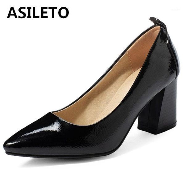 dress shoes asileto ladies concise spring autumn pumps pointed toe 7.5cm hoof heels patent leather slip on big size 32-48 office s18991, Black
dress shoes asileto ladies concise spring autumn pumps pointed toe 7.5cm hoof heels patent leather slip on big size 32-48 office s18991, Black