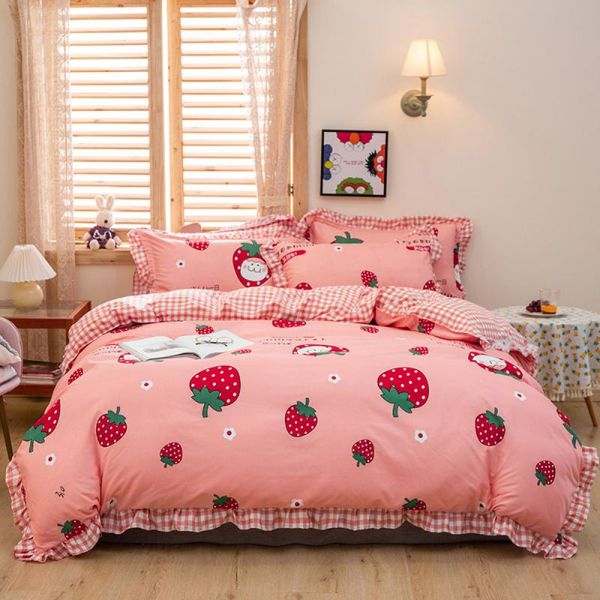pink strawberry kawaii bedding set for girl home textile size bed sheets children quilt soft comforter 3/4pcs bedding sets
pink strawberry kawaii bedding set for girl home textile size bed sheets children quilt soft comforter 3/4pcs bedding sets