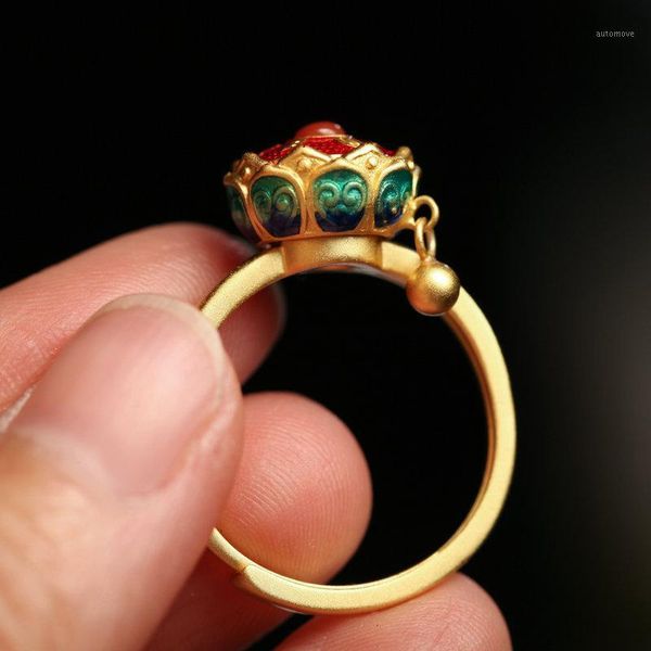 the six-character mantra of the prayer wheel vietnamese sand gold handmade ethnic style blue buddhist transfer opening ring1, Golden;silver
the six-character mantra of the prayer wheel vietnamese sand gold handmade ethnic style blue buddhist transfer opening ring1, Golden;silver