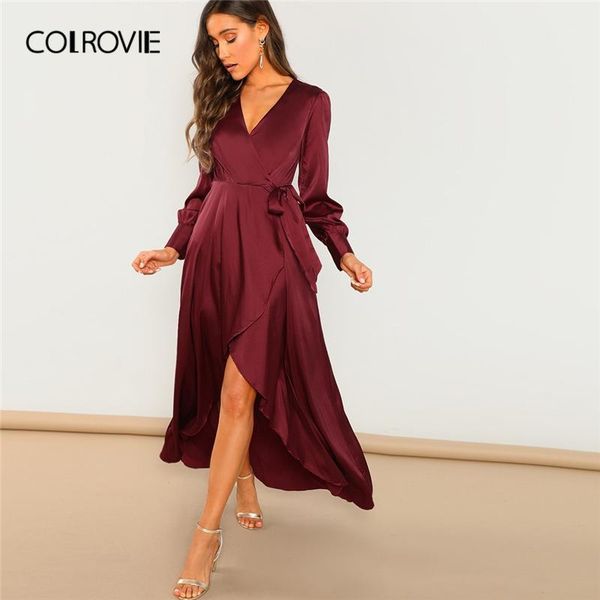 colrovie burgundy v-neck belted wrap asymmetric party maxi dress women clothing 2020 spring green long sleeve high waist dress1, Black;gray
colrovie burgundy v-neck belted wrap asymmetric party maxi dress women clothing 2020 spring green long sleeve high waist dress1, Black;gray