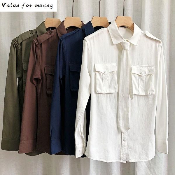 korean long-sleeved autumn shirt all-match british slim tie tooling pocket solid color shirt dress formal shirts for men, White;black
korean long-sleeved autumn shirt all-match british slim tie tooling pocket solid color shirt dress formal shirts for men, White;black