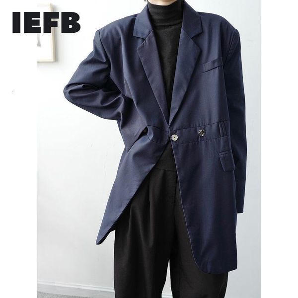 iefb /men's wear notched collar patchwork mid-length suit style trech coat 2021 new spring loose big size windbreaker 9y3952, Tan;black 
iefb /men's wear notched collar patchwork mid-length suit style trech coat 2021 new spring loose big size windbreaker 9y3952, Tan;black