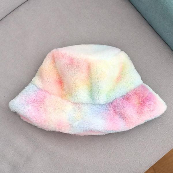 wide brim hats shuangr fashion winter fishman tie-dyed rainbow color thick warm faux fur caps girl's christmas gift outdoor bucket, Blue;gray
wide brim hats shuangr fashion winter fishman tie-dyed rainbow color thick warm faux fur caps girl's christmas gift outdoor bucket, Blue;gray