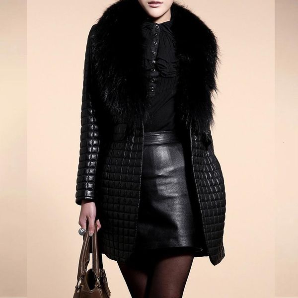 women's artificial leather jacket for winter new plus velvet warm slim big fur collar long leather coat female outerwear #t1g, Black;brown
women's artificial leather jacket for winter new plus velvet warm slim big fur collar long leather coat female outerwear #t1g, Black;brown