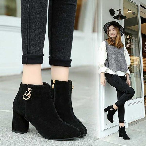 winter retro women warm velvet women's boots vintage flock heel ankle boots side zipper high heels women shoes big sizes 34-43, Black
winter retro women warm velvet women's boots vintage flock heel ankle boots side zipper high heels women shoes big sizes 34-43, Black